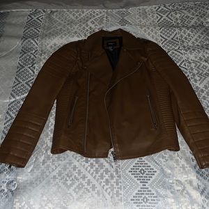 Brown leather jacket